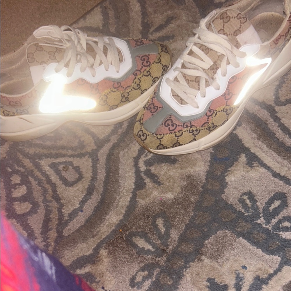 Gucci Patterned Lace-Up Sneakers